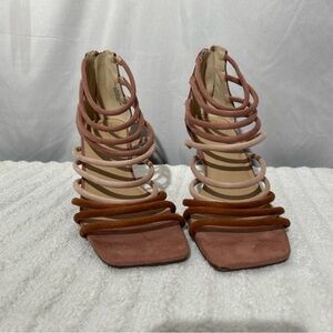 Elegant Strappy Heels in Multi-Tone‎ Shades 8